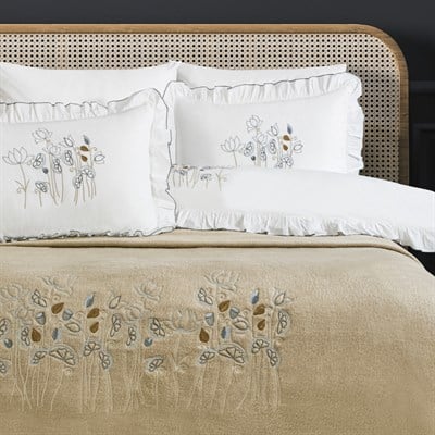 Schafer Home Estiva Çift Kişilik Nevresim Takımı 7 Parça-Ekru