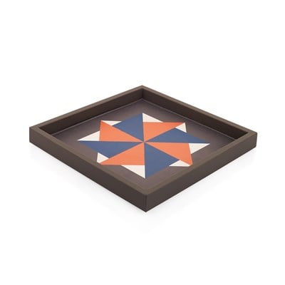 Schafer Home Fame Baskılı Tepsi 35x35 Cm 1 Parça-Kırmızı/Mavi