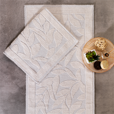 Schafer Home Leaf 2 li Banyo Paspası-Ekru