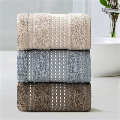 Schafer Home Liva 3 Lü Havlu Seti 30x50 Cm-Asorti02