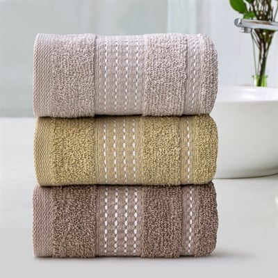 Schafer Home Liva 3 lü Havlu Seti 30x50 Cm-Asorti03