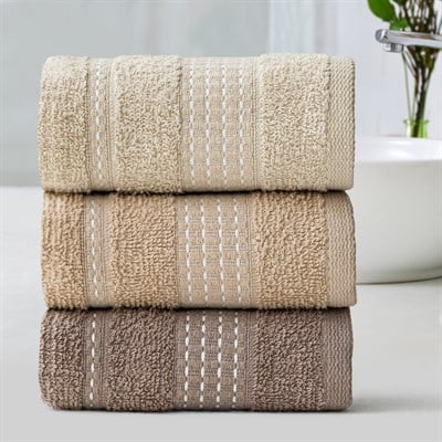 Schafer Home Liva 3 lü Havlu Seti 30x50 Cm-Asorti04