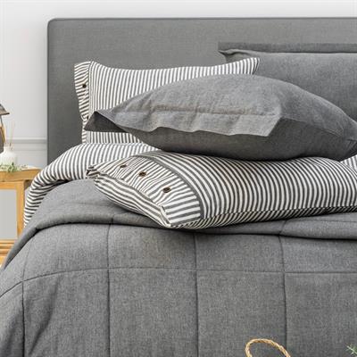 Schafer Home Loria Yatak Örtüsü ve Nevresim Seti 7 Parça-Antrasit