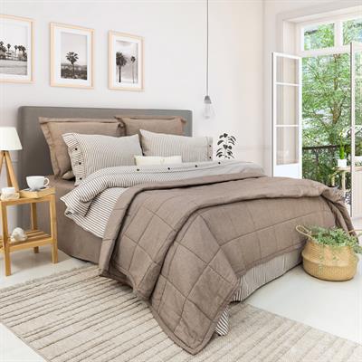 Schafer Home Loria Yatak Örtüsü ve Nevresim Seti 7 Parça-Bej