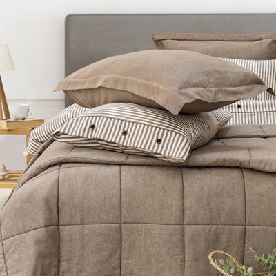 Schafer Home Loria Yatak Örtüsü ve Nevresim Seti 7 Parça-Bej