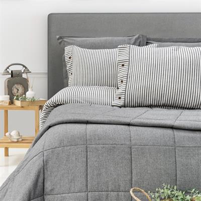 Schafer Home Loria Yatak Örtüsü ve Nevresim Seti 7 Parça-Antrasit