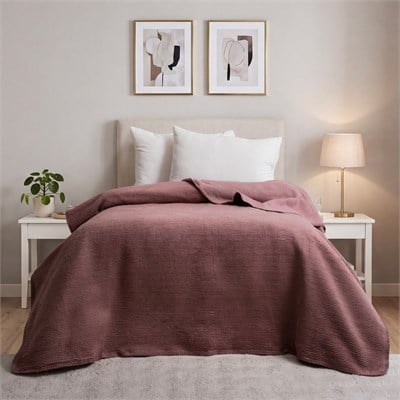 Schafer Home Ruby Tek Kişilik Battaniye 150x200 Cm 1 Parça-Gül Kurusu