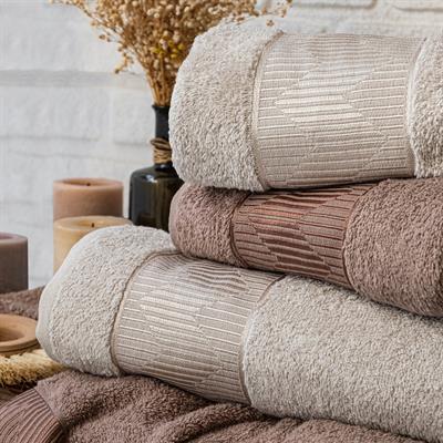 Schafer Home Sally Jakarlı Banyo Seti 6 Parça-Bej/Ekru