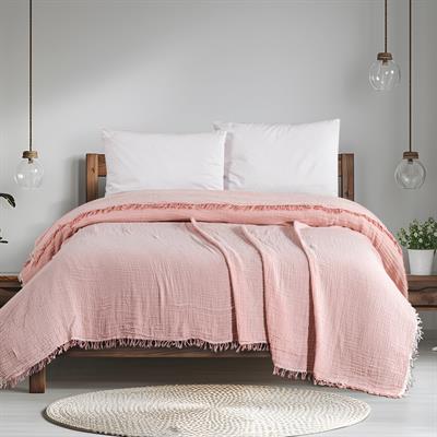 Schafer Home Sofia Müslin Pike 200x220 Cm-Pudra