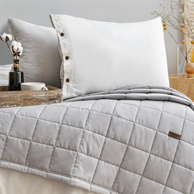 Schafer Home Soft Yatak Örtüsü Nevresim Seti 5 Parça-Gri