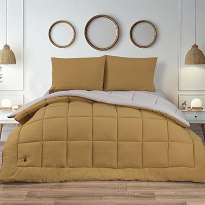 Schafer Home Softy Comfort Yorgan Seti 4 Parça-Gri/Hardal