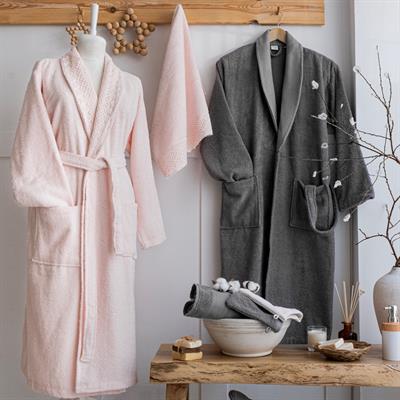 Schafer Home Valentina Dantelli Banyo Seti 9 Parça-Pudra/Antrasit