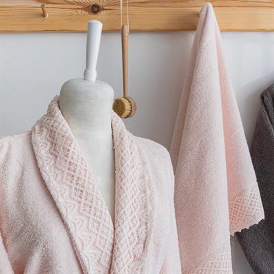 Schafer Home Valentina Dantelli Banyo Seti 9 Parça-Pudra/Antrasit