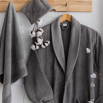 Schafer Home Valentina Dantelli Banyo Seti 9 Parça-Pudra/Antrasit