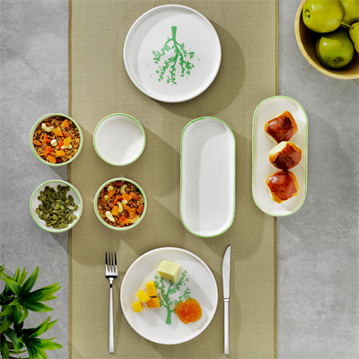 Schafer Iconic 4 Kişilik Kahvaltı Takımı 10 Parça-Yeşil