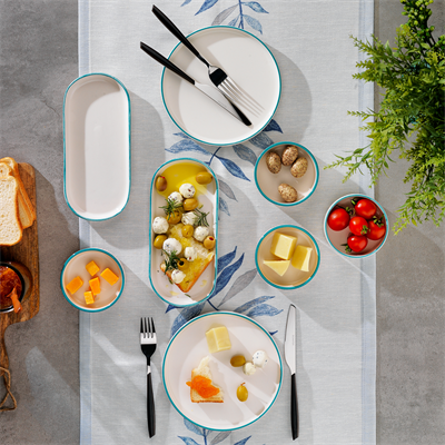 Schafer Iconic 4 Kişilik Kahvaltı Takımı 10 Parça-Turkuaz