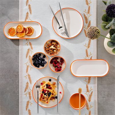 Schafer Iconic 4 Kişilik Kahvaltı Takımı 10 Parça-Turuncu