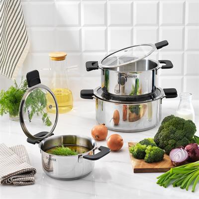 Schafer Iconic Çelik Tencere Seti 6 Parça-Inox