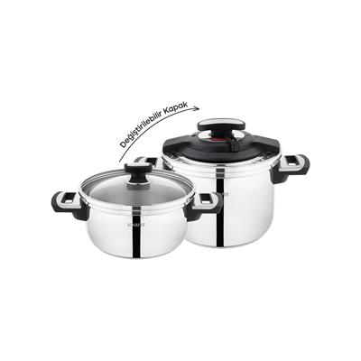 Schafer İn Safe 2 li Düdüklü Tencere Seti 4 Parça-Siyah