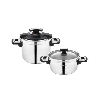 Schafer İnSafe 2 li Düdüklü Tencere Seti 4 Parça-Siyah