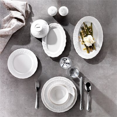 Schafer Ivy Yemek Takımı 55 Parça-Beyaz