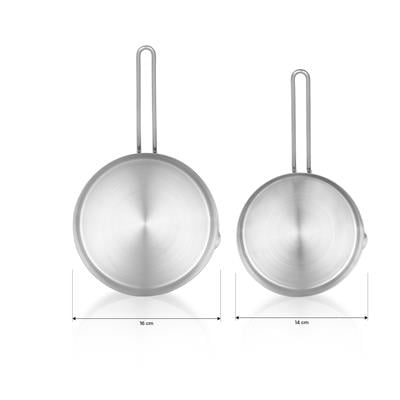 Schafer Jade 2 li Set Çelik Kaçerola 14Cm+16Cm