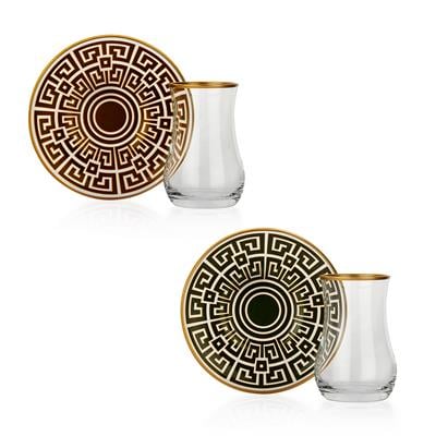 Schafer Keops 6 Kişilik Cam Çay Seti 12 Parça-Asorti