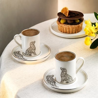 Schafer Kingdom Paws 2 Kişilik Kahve Fincan Takımı 4 Parça-Dog