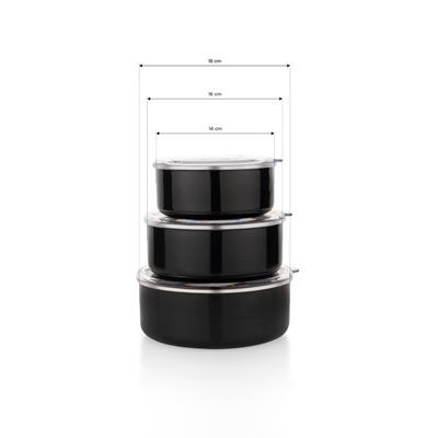 Schafer Komfort 3 lü Saklama Kabı Seti 6 Parça-Siyah