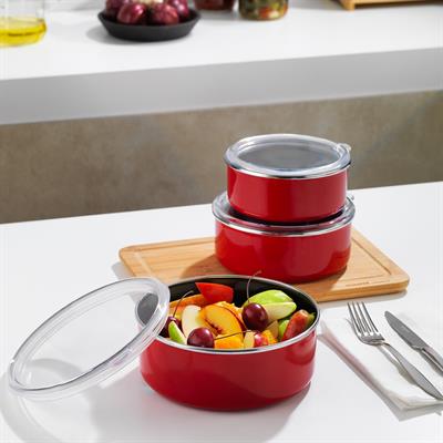 Schafer Komfort 3 lü Saklama Kabı Seti 6 Parça-Kırmızı