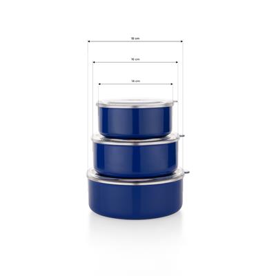 Schafer Komfort 3 lü Saklama Kabı Seti 6 Parça-Lacivert