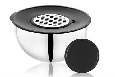 Schafer Lucas Çelik Karıştırma Kabı 24 Cm-4 Parça-Siyah