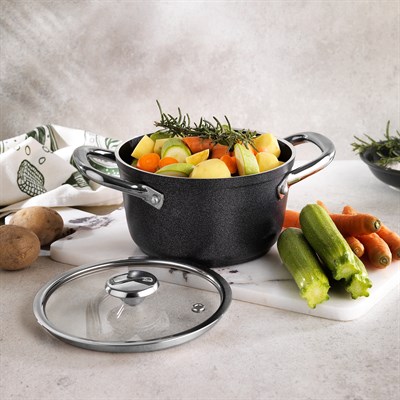 Schafer Micro Mini 14 Cm Yanmaz Yapışmaz Derin Tencere-Antrasit