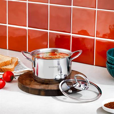 Schafer Micro Mini Derin Çelik Tencere 12 Cm-2 Parça