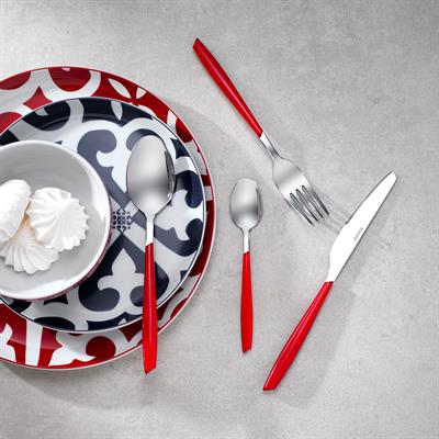 Schafer Mona 24 Parça Çatal Kaşık Bıçak Takımı-Kırmızı01