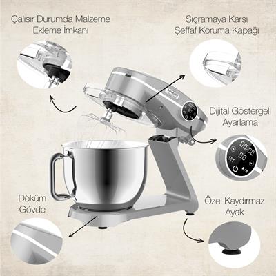 Schafer NeoCast Dijital Döküm Stand Mikser-Gümüş