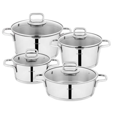 Schafer New Stahl Çelik Tencere Seti 8 Parça-Inox