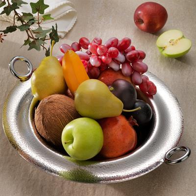 Schafer Ottoman Desenli Meyve Tabağı 1 Parça-Gümüş