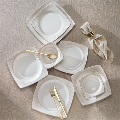 Schafer Pacific Kare Yemek Takımı 24 Parça-Beyaz03