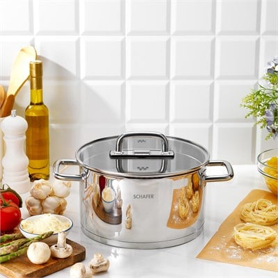 Schafer Prestige 1 MM Çelik Tencere Set 8 Parça-Inox