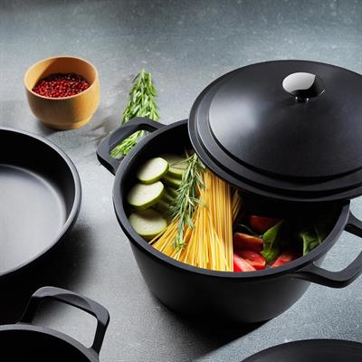 Schafer Pro Cast Döküm Basık Tencere 28Cm-Siyah