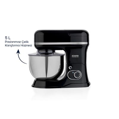 Schafer Prochef Master Multi Kıyma ve Sürahi Blender Aparatlı Stand Mikser 5 L-Siyah