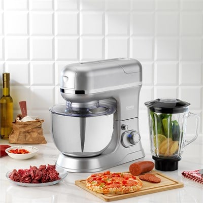 Schafer Prochef Master Multi Kıyma ve Sürahi Blender Aparatlı Stand Mikser 5 L- Gümüş
