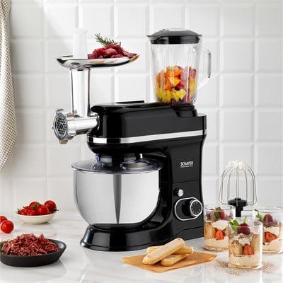 Schafer Prochef Master Multi Kıyma ve Sürahi Blender Aparatlı Stand Mikser 5 L-Siyah