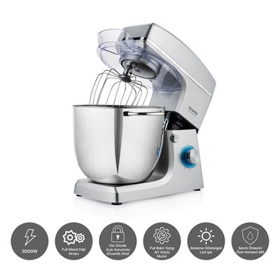 Schafer Prochef Maxi Plus Stand Mikser 10 L-Gümüş