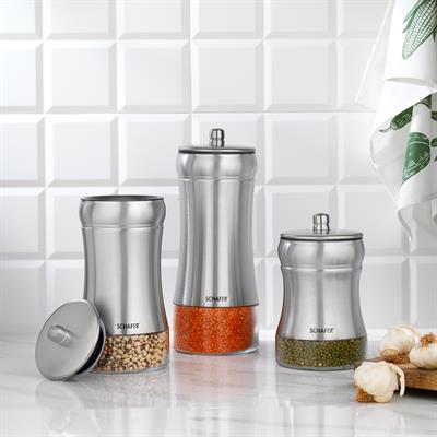 Schafer Retro 3 Boy Kavanoz Seti-Inox