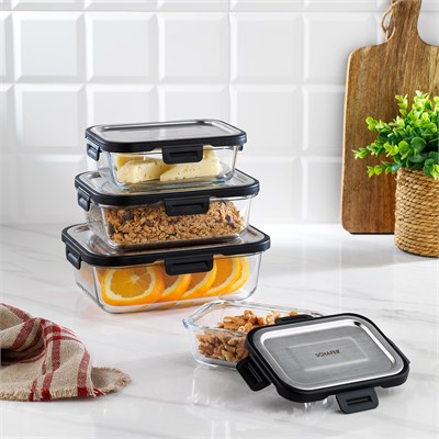 Schafer Retro Kilitli Saklama Kabı Dikdörtgen 400 Ml-Inox