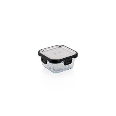 Schafer Retro Kilitli Saklama Kabı Kare 320 Ml-Inox