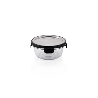 Schafer Retro Kilitli Saklama Kabı Yuvarlak 400 ML-Inox
