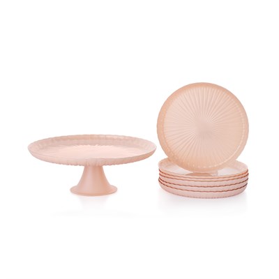 Schafer Sakura Pasta Servis Seti 7 Parça-Pembe